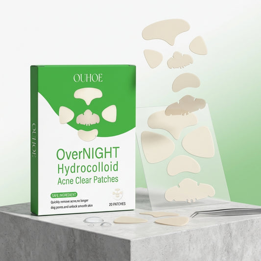 OUHOE Over Night Acne Clear Patches, Gently Repair Facial Pimples Closed Mouth Lightens Pimples Pits Pimples Marks Smooth Skin
