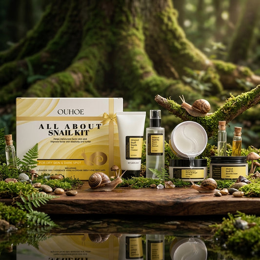 OUHOE  Snail Facial Care Gift Box, Nourishing And Repairing Skin, Moisturizing And Hydrating Delicate Gift Box Packaging