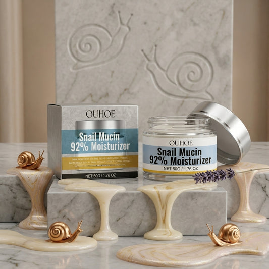 OUHOE Snail Mucin 92% Moisturizer, Moisturizing And Smoothing Facial Wrinkles Firming And Elastic Skin Care Cream