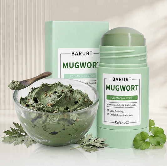Mugwort Mud Mask Stick – Deep Cleansing & Pore Reducing – No-Mess Spreadable Clay Face Mask for Smooth Skin
