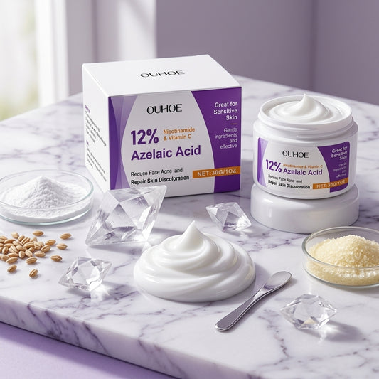 OUHOE Azelaic Acid Acne Care Cream, Gently Moisturizes And Improves Facial Acne Brightening And Moisturizing Cream