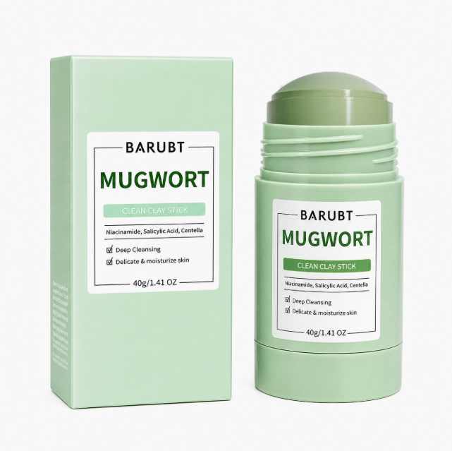 Mugwort Mud Mask Stick – Deep Cleansing & Pore Reducing – No-Mess Spreadable Clay Face Mask for Smooth Skin