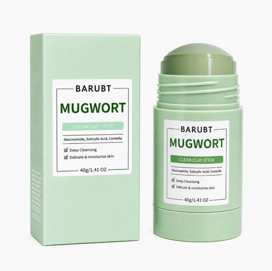 Mugwort Mud Mask Stick – Deep Cleansing & Pore Reducing – No-Mess Spreadable Clay Face Mask for Smooth Skin